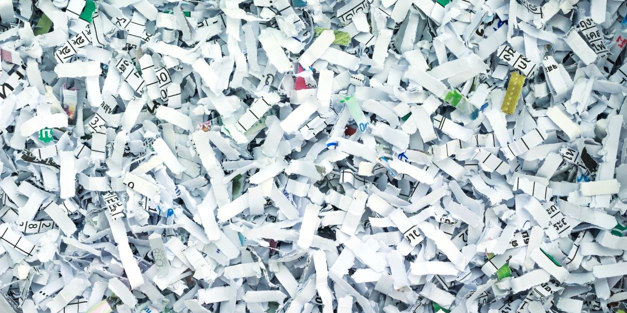 pile of shredded paper