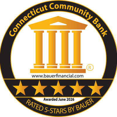 BauerFinancial 5-start rating logo for Connecticut Community Bank